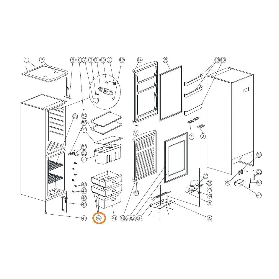 Šuplík XHO20013260 náhradní díl pro ledničky Baumatic