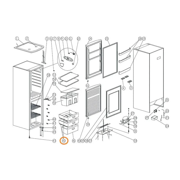 Šuplík XHO20013260 náhradní díl pro ledničky Baumatic