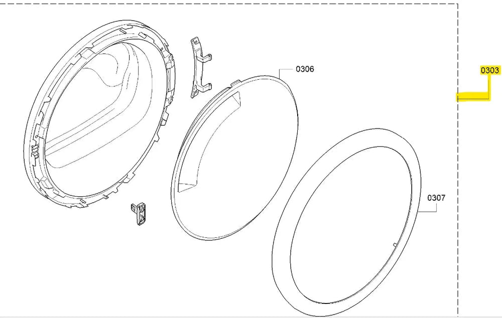 Dveře BSH11018112 náhradním dílem pro zajištění správného uzavření sušičky prádla Bosch Siemens