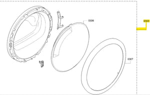 Dveře BSH11018112 náhradním dílem pro zajištění správného uzavření sušičky prádla Bosch Siemens