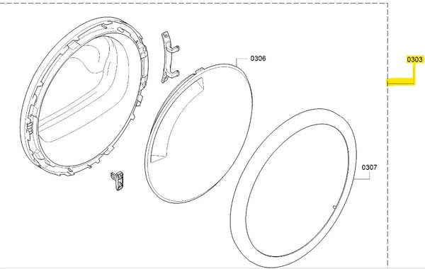 Dveře BSH11018112 náhradním dílem pro zajištění správného uzavření sušičky prádla Bosch Siemens