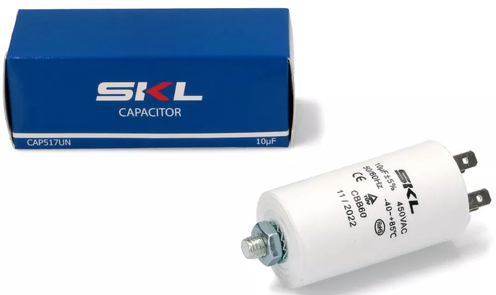 Kondenzátor KR03 rozběhový 10 µF 400 až 500 V s 4x faston připojením