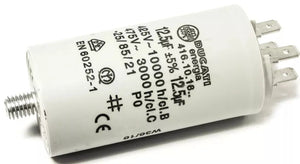 Kondenzátor 12,5 µF/450V rozběhový náhradní díl pro rozběh elektromotoru Mondo 4x faston