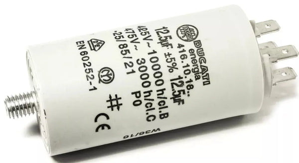 Kondenzátor 12,5 µF/450V rozběhový náhradní díl pro rozběh elektromotoru Mondo 4x faston