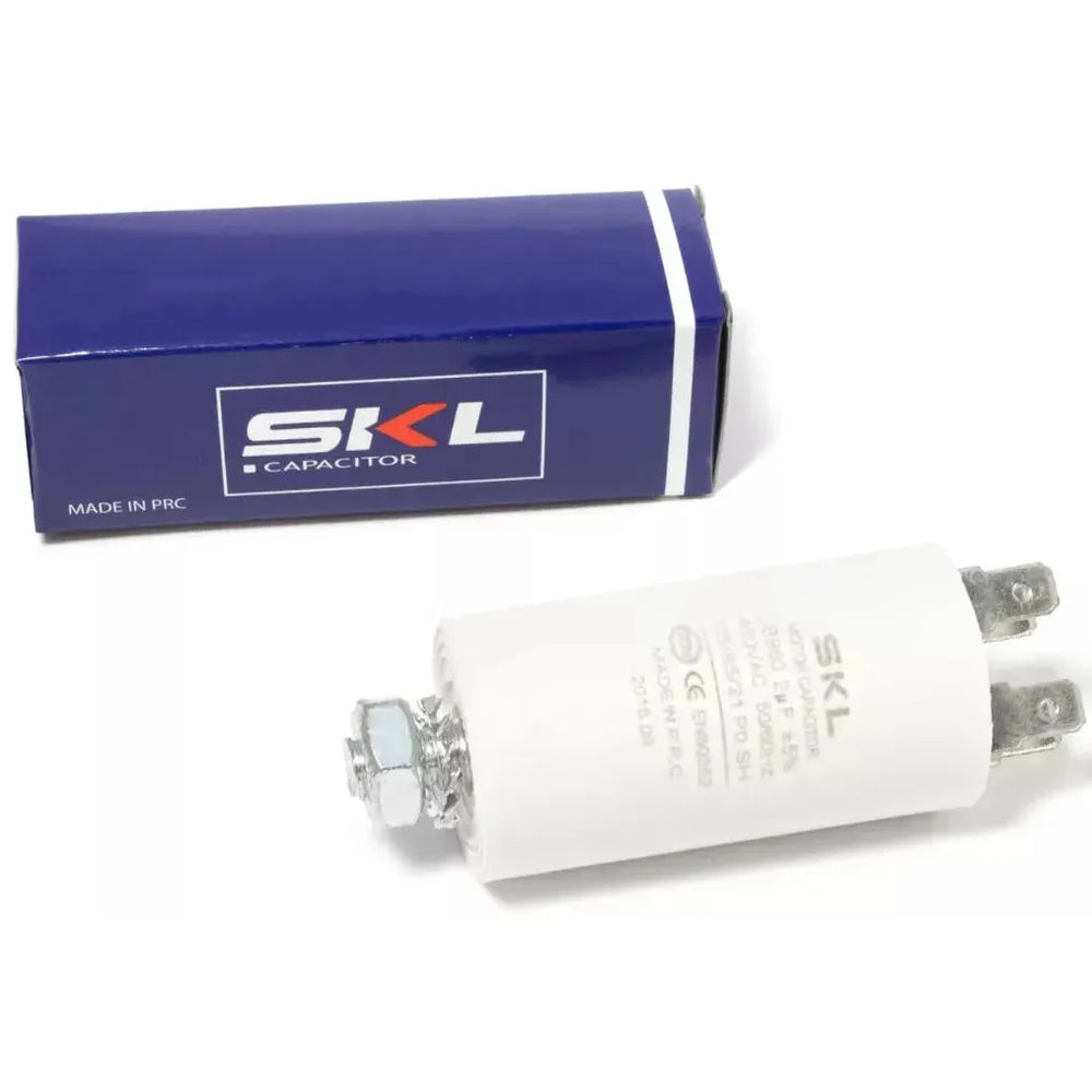 Kondenzátor 2 µF 450V rozběhový určen pro rozběh elektromotoru s 4x faston