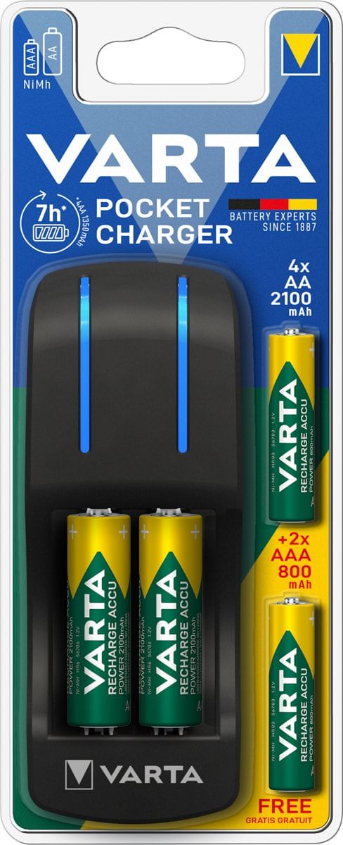VARTA 800 nabíječka baterií POCKET+4R6 2100 +2R3 7hodin