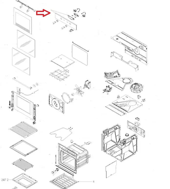 Panel ovládání 481010401042 náhradní díl pro pečicí troubu Whirlpool