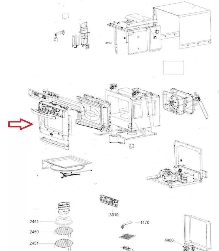 Rám dveří 482000015442 náhradní díl pro mikrovlnné trouby Whirlpool