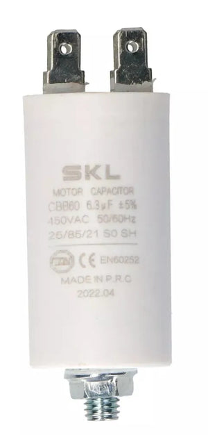 Rozběhový kondenzátor 481281728517 63uF pro spolehlivý start motoru v pračkách Whirlpool Indesit