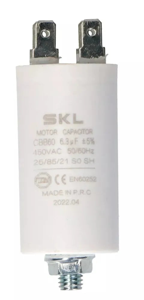 Rozběhový kondenzátor 481281728517 63uF pro spolehlivý start motoru v pračkách Whirlpool Indesit