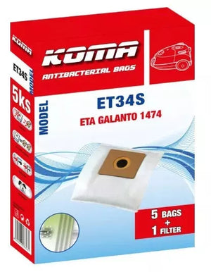 Sáčky a mikrofiltr ET34S náhradní díly pro vysavač Eta sada 5 ks a 1 ks