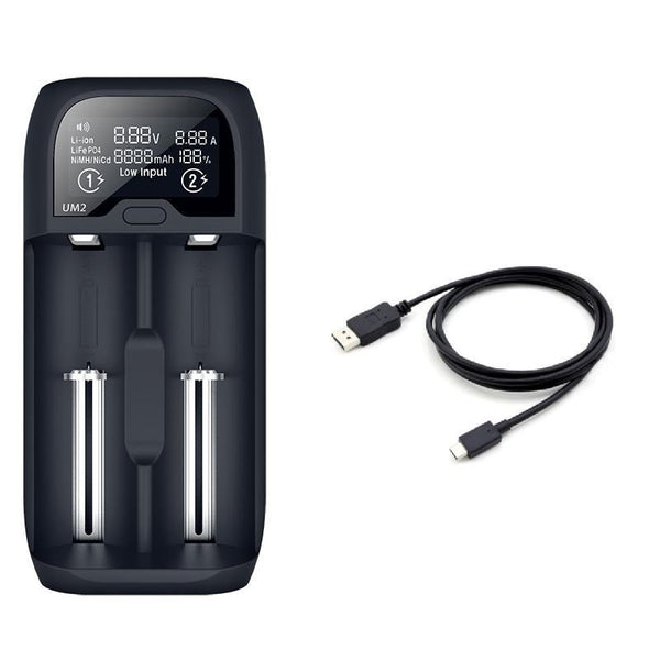 Solight nabíječka baterií Li-Ion LiFePO4 Ni-MH/CD AA AAA 18650 2000mA 2 kanály LCD displej - DN27