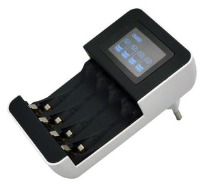Solight nabíječka baterií 0V s LCD displejem AC 230V 450mA 4 kanály AA/AAA řízená mikroprocesorem - DN25