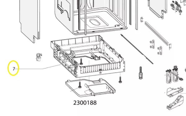 Spodní část 488000387158 náhradní díl pro myčku nádobí Whirlpool