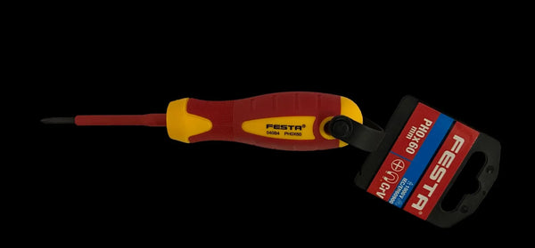 Šroubovák elektrikářský PH 0x60 mm určen pro montáž a opravy elektrických spojů a instalací