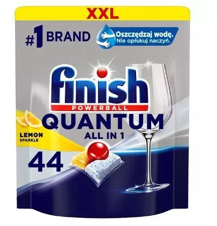 Tablety Finish Quantum ALL IN ONE Lemon Sparkle 44 ks určeny pro mytí nádobí v myčce