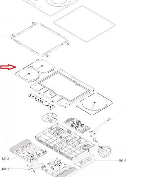 Topné těleso 481010671434 vhodné k ohřevu vody pro varnou desku Whirlpool 180/180 mm