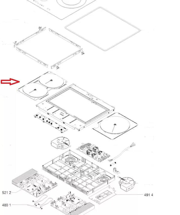 Topné těleso 481010671434 vhodné k ohřevu vody pro varnou desku Whirlpool 180/180 mm