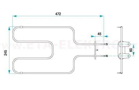 Topné těleso GOR812008 náhradní díl pro troubu GorenMora