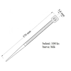 Vázací páska VPP 3,6x370 určena pro svazování a upevnění nosnost 18 kg 100 ks