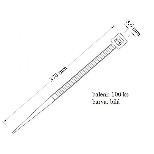 Vázací páska VPP 3,6x370 určena pro svazování a upevnění nosnost 18 kg 100 ks