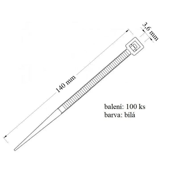 Vázací páska VPP 36x140 určena pro svazování kabelů nosnost 18 kg 100 ks