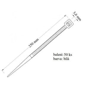Stahovací páska 36x250 mm náhradní díl bílá 50ks v balení