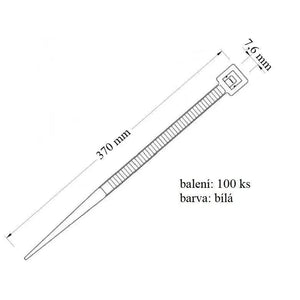 Stahovací páska 76x370 mm 100ks bílá náhradní díl pro univerzální použití