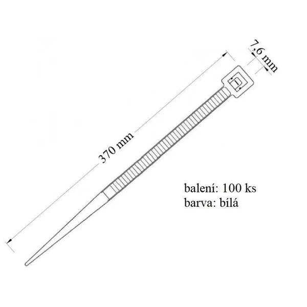Stahovací páska 76x370 mm 100ks bílá náhradní díl pro univerzální použití