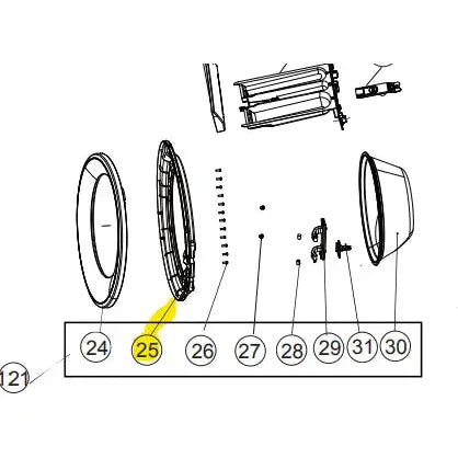 Rám dveří CAN49056300 náhradní díl pro opravu dveří pračky Candy Hoover