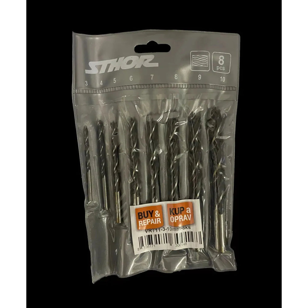 Vrtáky sada 8 ks určeny pro vrtání do dřeva průměry 3 až 10 mm