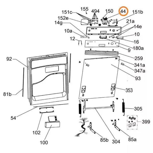 Zámek dveří CAN49012498 náhradní díl pro myčku nádobí Candy